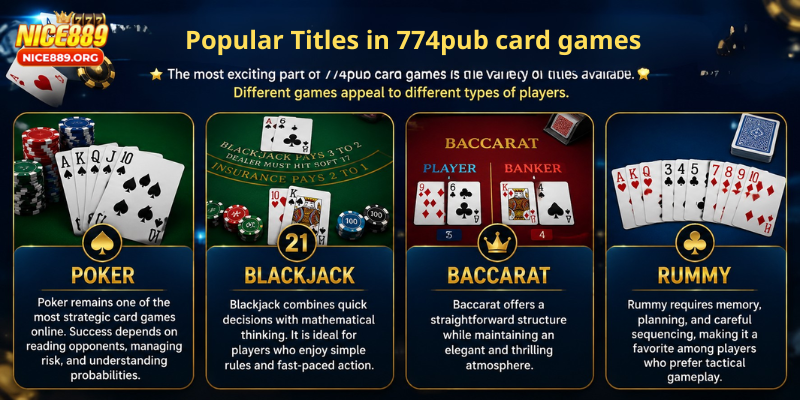 Popular Titles in 774pub card games